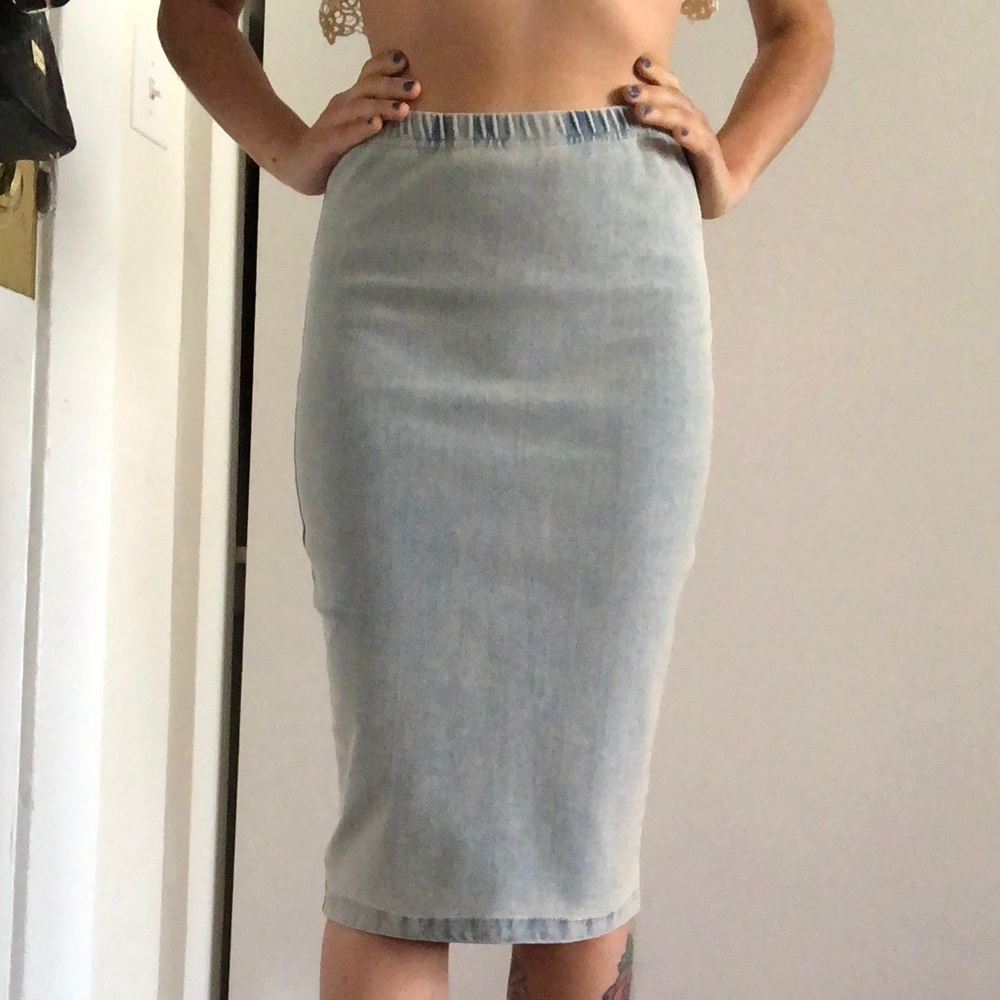 Denim bodycon skirt